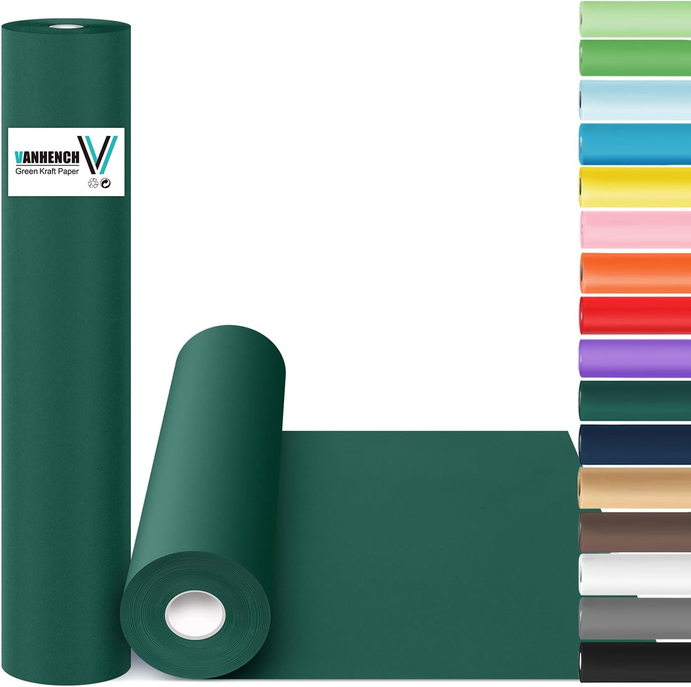 Brown Wrapping Paper Roll - Craft Kraft Packing Paper 17.5"x1200" for Gifts, Arts, & Moving Supplies | 70GSM