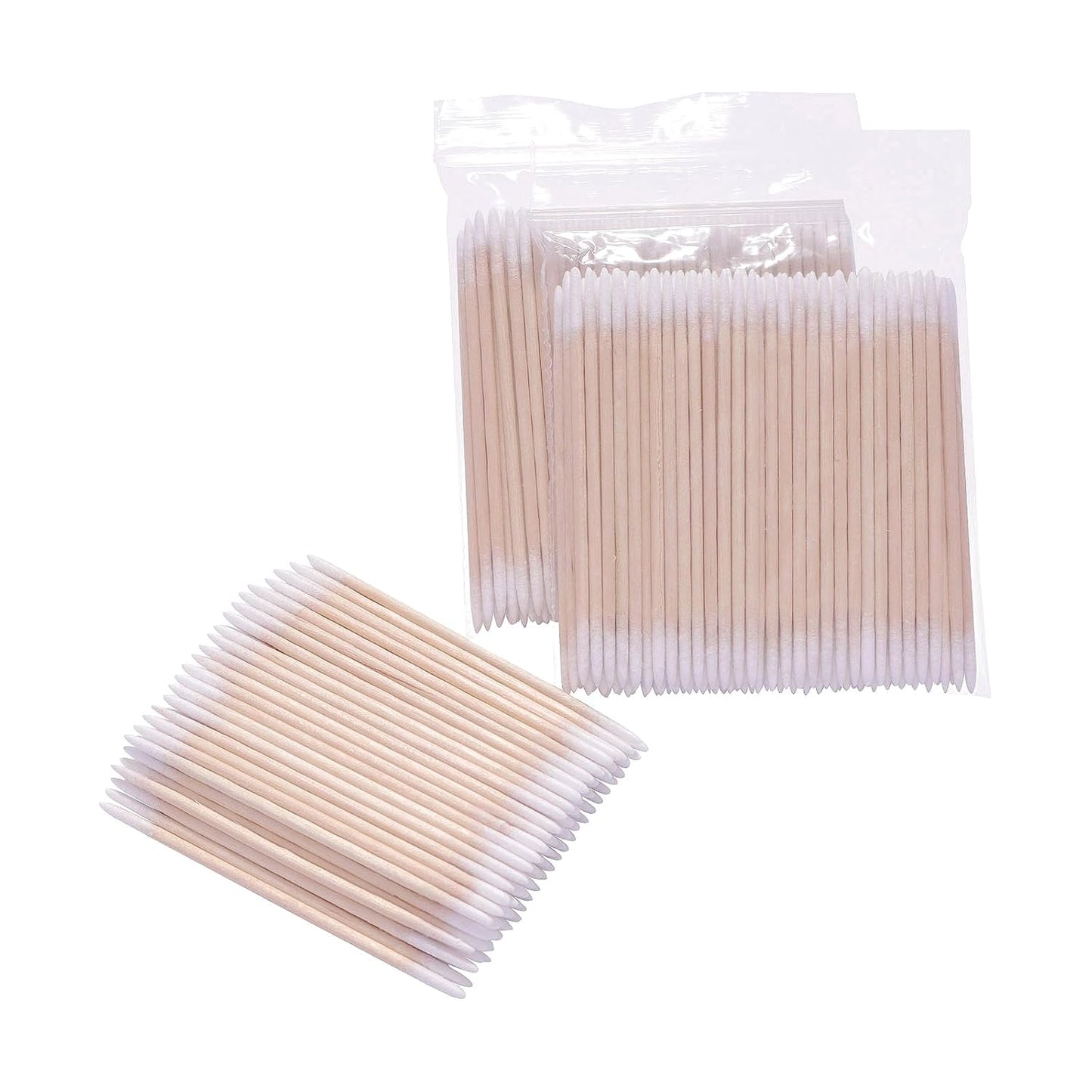 Double-Sided Wood Cotton Swabs - 1000pcs Microbrush Eyelash Cleaning Sticks | Ideal for Nails & Cosmetic Use