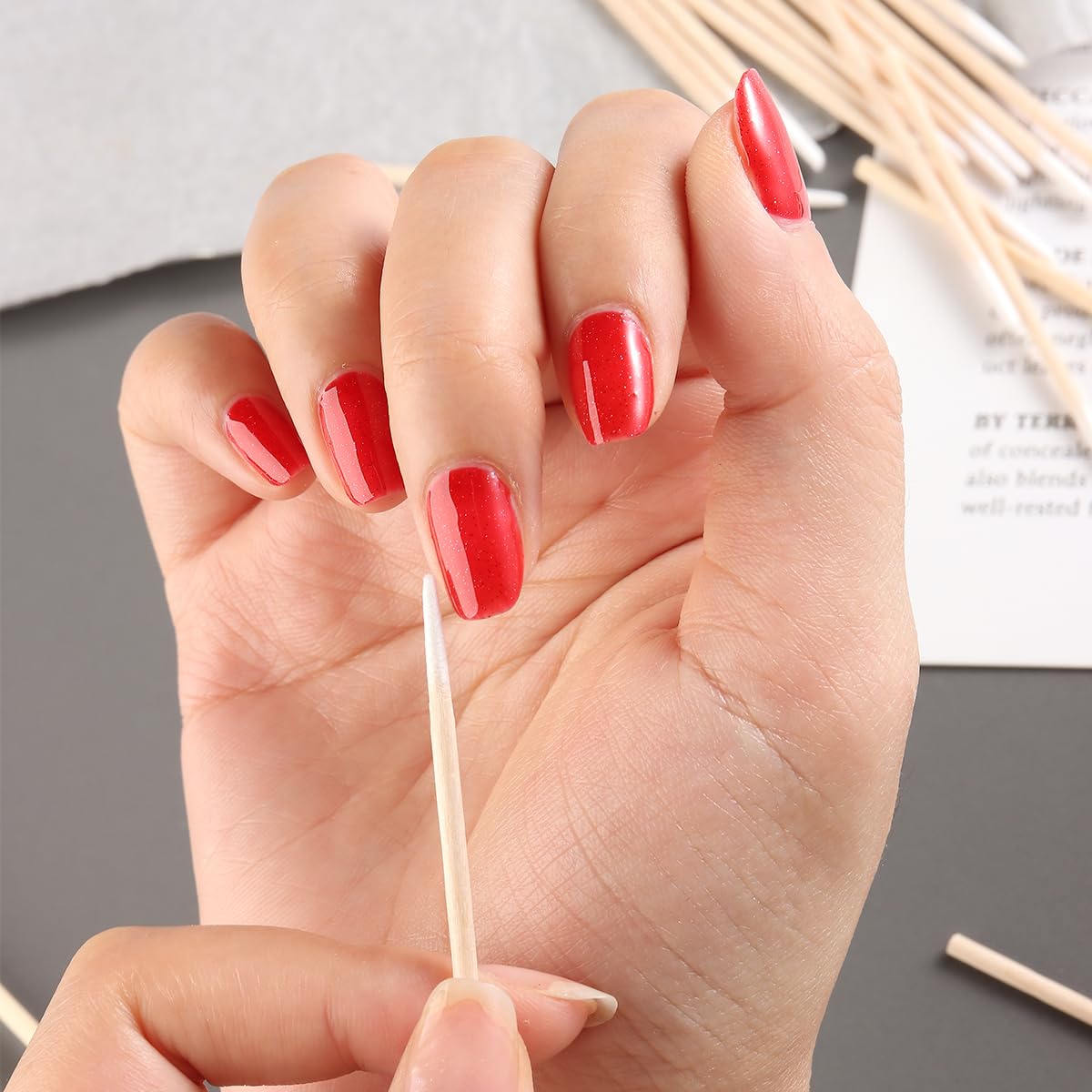Precision Tip Cotton Swabs - 200PCS Pointed Wooden Sticks for Makeup, Nail Polish & Microblading | Disposable Applicators