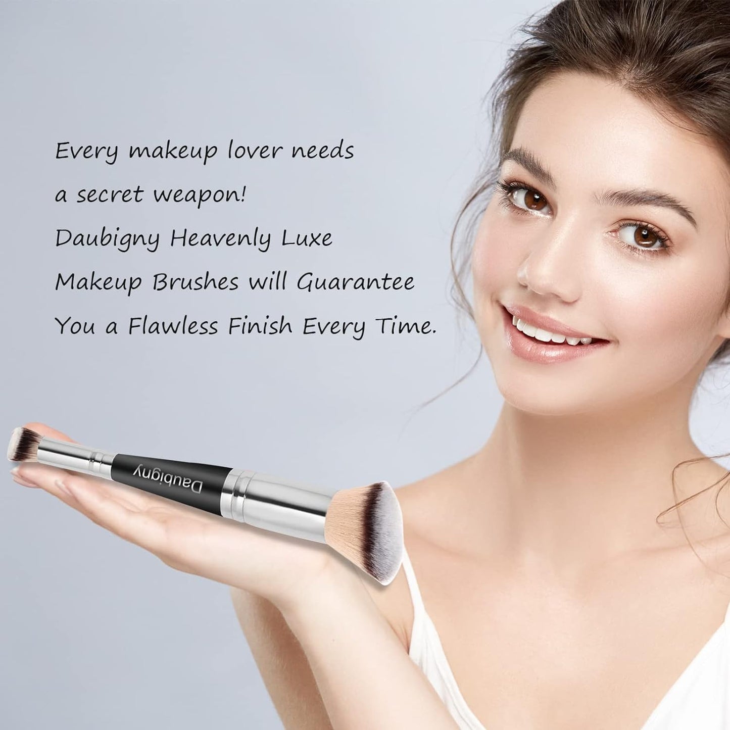 Dual-Ended Foundation & Concealer Makeup Brush - Premium Luxe Tapered Design for Flawless Blending