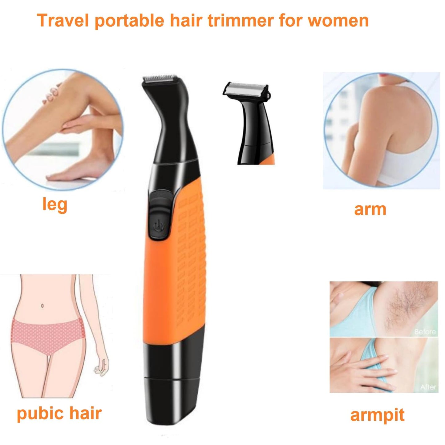 VSTSERIES Pubic Hair Trimmer for Women,Intimate Shaver for Lady,Electric Body Hair Remover,Travel Bikini Safety Razor,Battery Operated Hair Removal Epilator,Painless Haircut for Face Leg