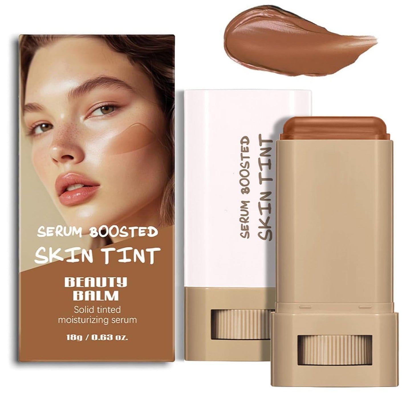 Foundation Stick - Tinted Moisturizer & Beauty Balm Serum for Black Women | Buildable Coverage, Natural Finish, All-Day Wear (#06)