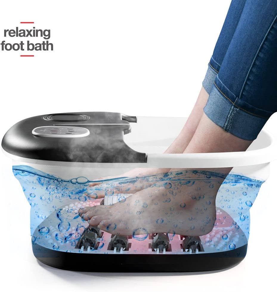Medical King Foot Spa - Heated Massage with Jets & Remote Control | Collapsible Design with Pumice Stone