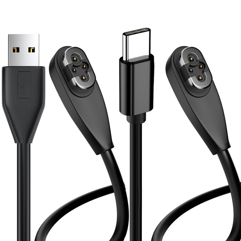 gudxfj 2-Pack Compatible with Shokz OpenSwim Pro S710 Bone Sound Conducting Earphone Charging Cable Type-C to 4Pin Magnetic Charging Cable USB and USB C to Shokz S710 Cable 1 Each Black 3.3 ft