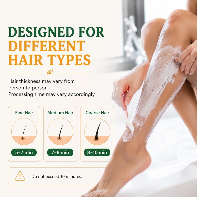 BCCDEUY Hair Removal Cream for Women & Men, Gentle Aloe, Jojoba Oil & Centella Formula for Legs, Arms, Chest, Underarms & Bikini Line, Smooth-Looking Skin, 4.2oz (120g)