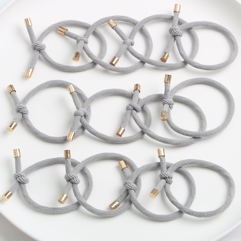 Elastic Hair Ties - Stretchy Rubber Bands for Women | Pack of 12 Black Ponytail Holders