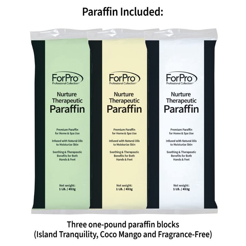 ForPro Nurture Digital Paraffin Bath Kit, All-In-One Paraffin Wax Kit for Hands and Feet, Includes 3 Lb. Paraffin Wax, Thermal Mitts & Booties, 100 Liners and Accessories