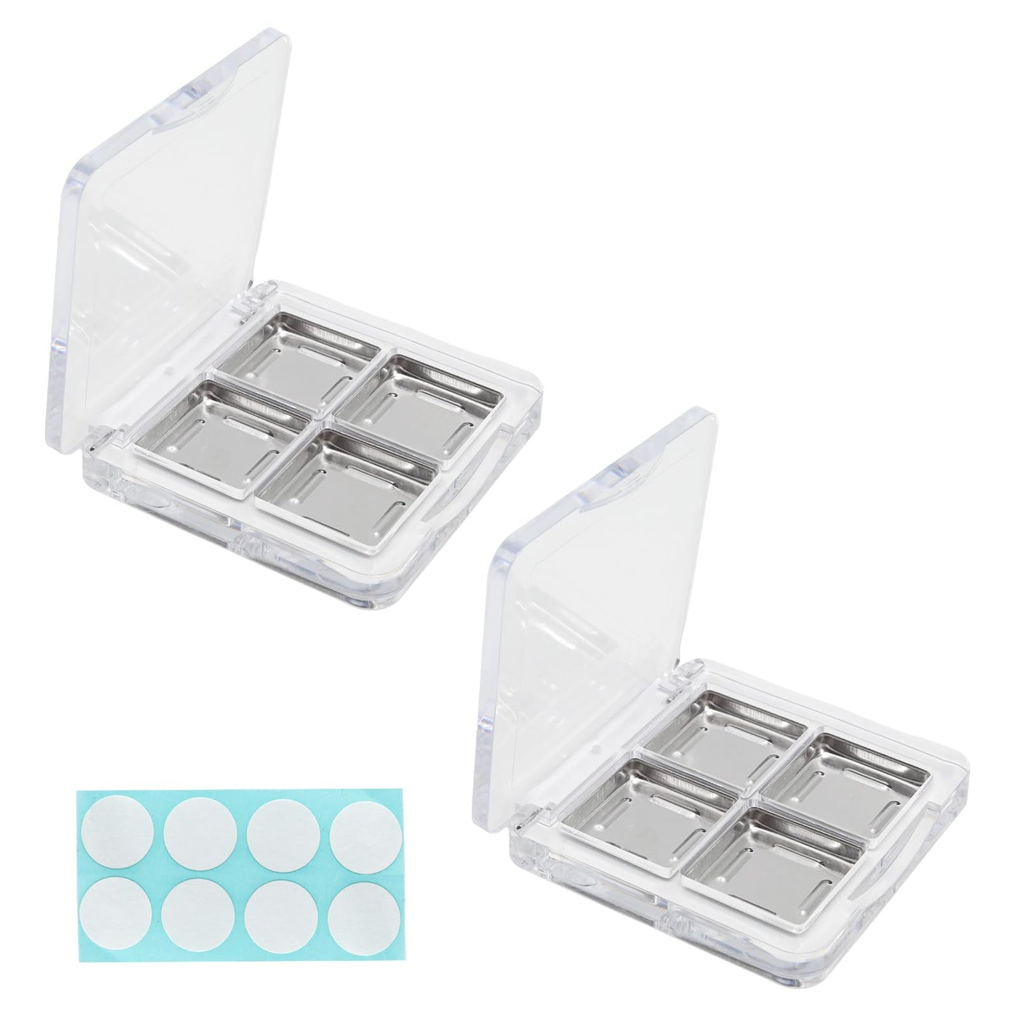 Pine & Linen 2pcs Empty Makeup Palette with 8pcs aluminum disc,Transparent Eyeshadow Powder Makeup Palette Pigment Tray,Refillable Makeup Container Holder Case for Women