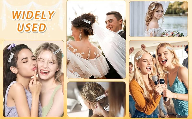 SWOSWHEN Bridal Hair Clips 2-Pack - Sparkling Rhinestone Wedding Hair Accessories