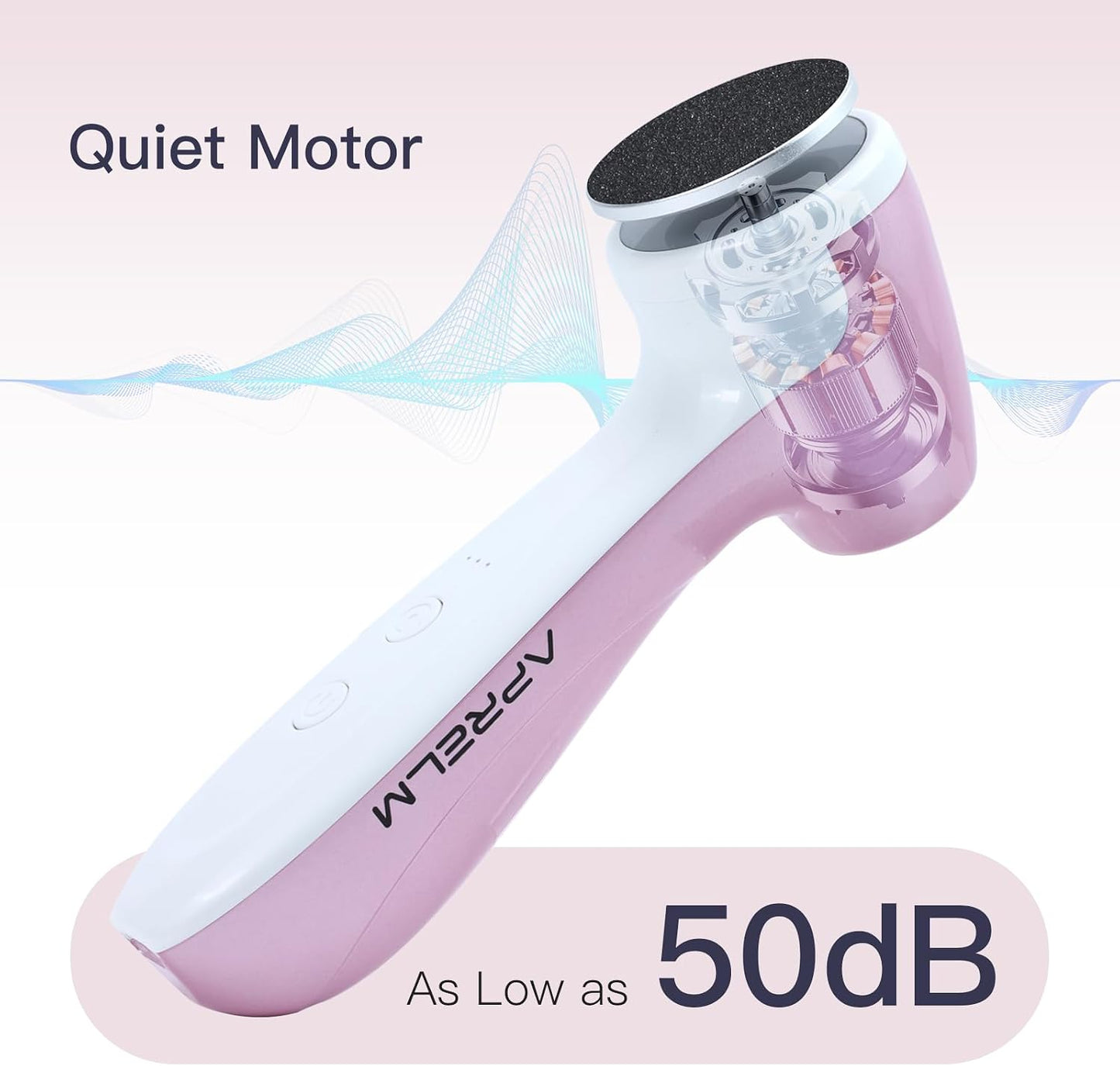 Rechargeable Electric Foot Callus Remover - 3-Speed Control, 120 Sandpaper Discs | Professional Foot File (E7 Pink)