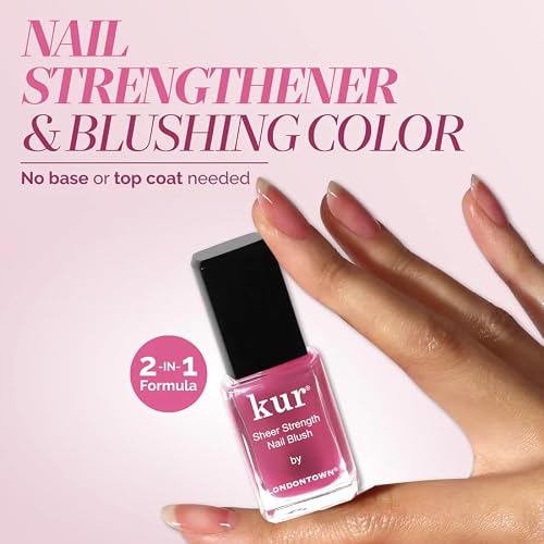 LONDONTOWN Sheer Strength Nail Blush - 2-in-1 Tinted Nail Hardener Strengthening Treatment With Jelly Finish