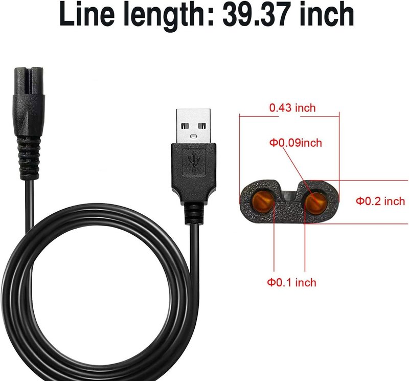 MAWAER Universal Head Shaver Power Charger Cord Compatible with Skull SHAER FreedomShaver and Some Brands., Head Shaver Charger Cord for Many Brands