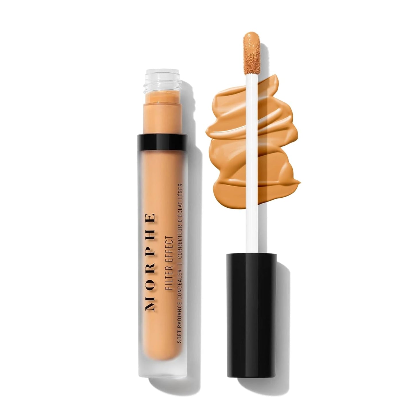 Morphe Filter Effect Soft Radiance Concealer - Buildable Liquid Makeup with Hyaluronic Acid & Pomegranate | Deep 34 (Cool) 0.12 fl oz