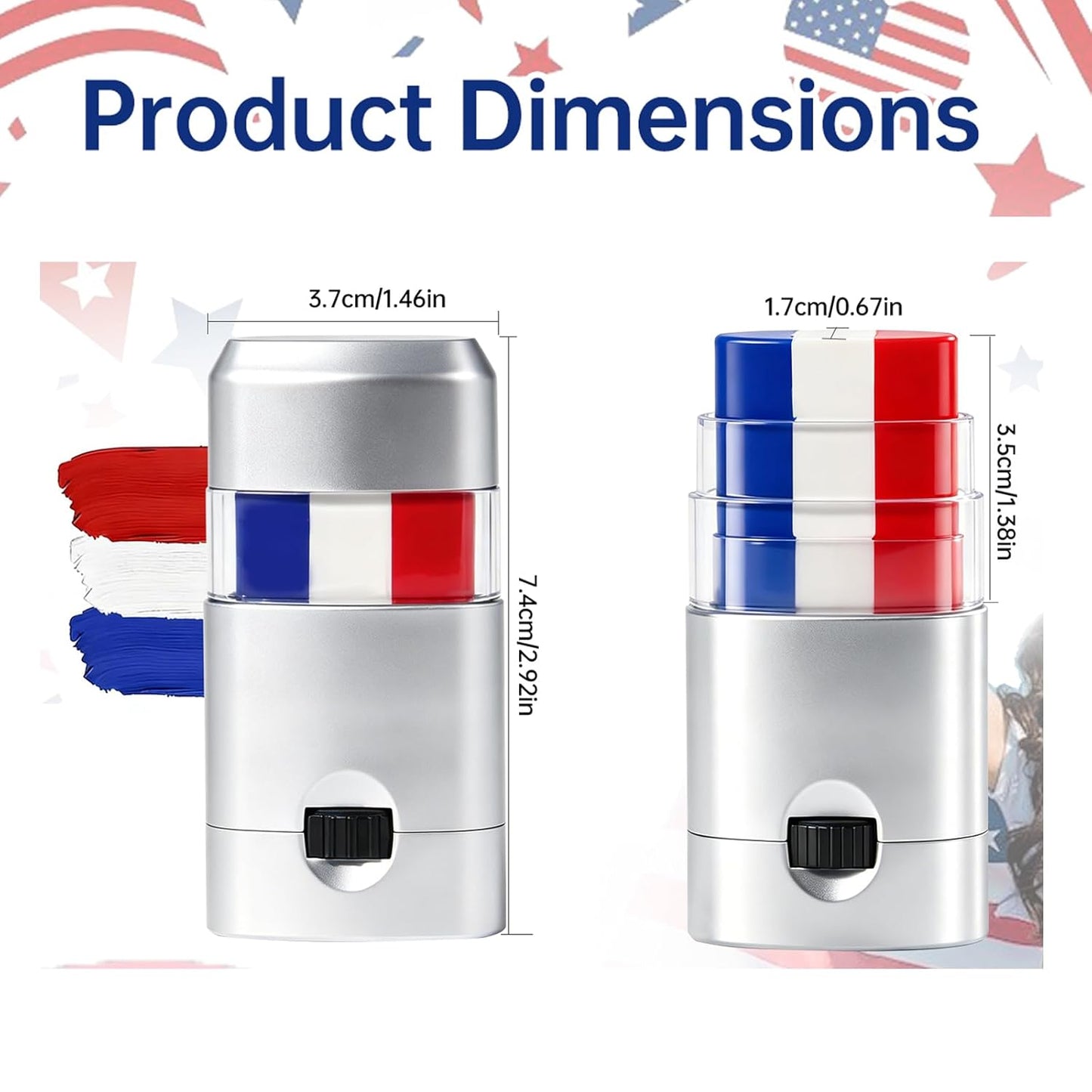 USA Flag Face Paint Stick - Red, White & Blue Body Paint Crayon for 4th of July Celebrations | 1 Piece