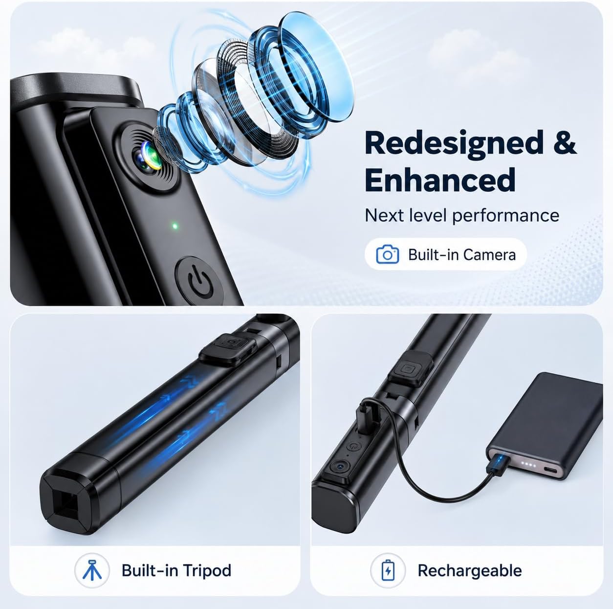 UBeesize 67" Auto Face Tracking Tripod - 360° AI Follow Selfie Stick for iPhone & Android | Perfect for TikTok & Vlogging