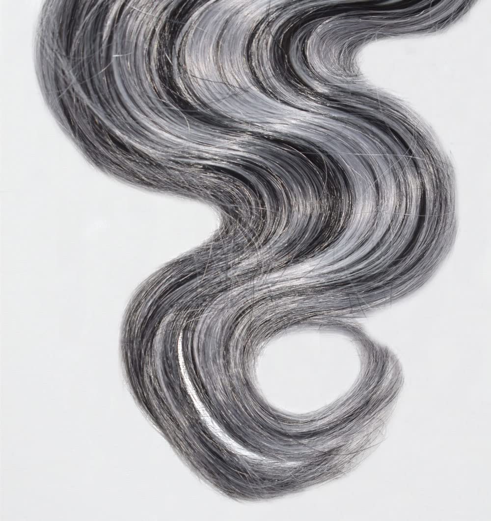 HeioWuio P4/Grey Body Wave Hair Bundles Brazilian Remy Extensions Ombre Tow Tone Weaves Real Unprocessed Virgin Hair Brown And Grey 28 Inch