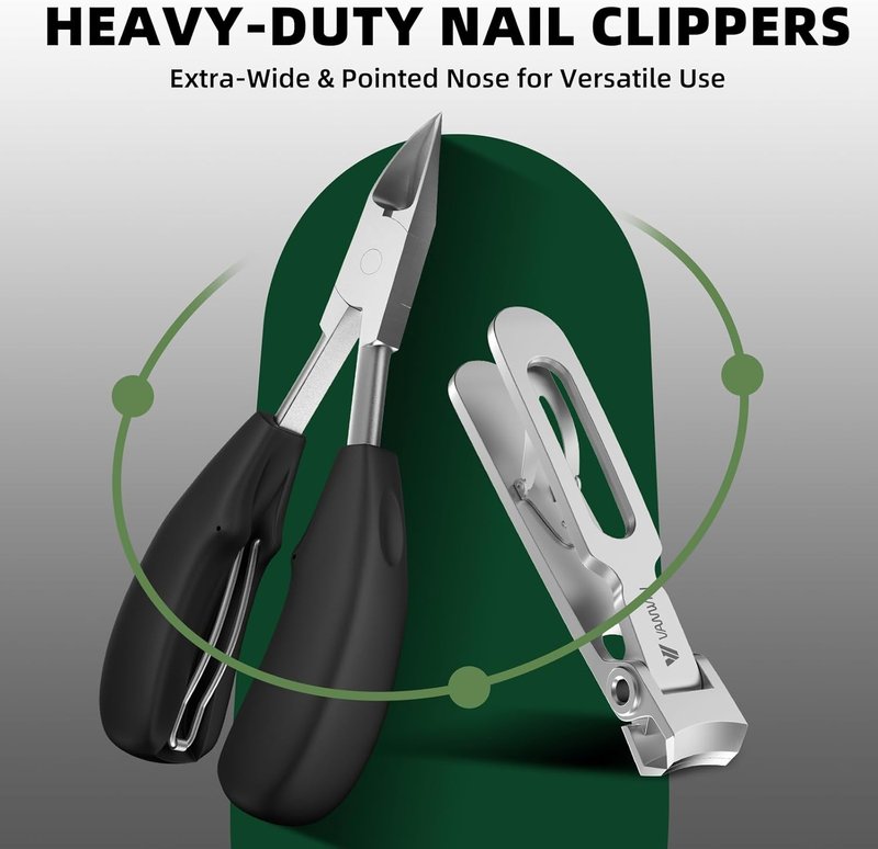 Toenail Clippers for Seniors - Heavy Duty Thick Nail Cutter with 37mm Wide Opening | Long Handle for Easy Grip