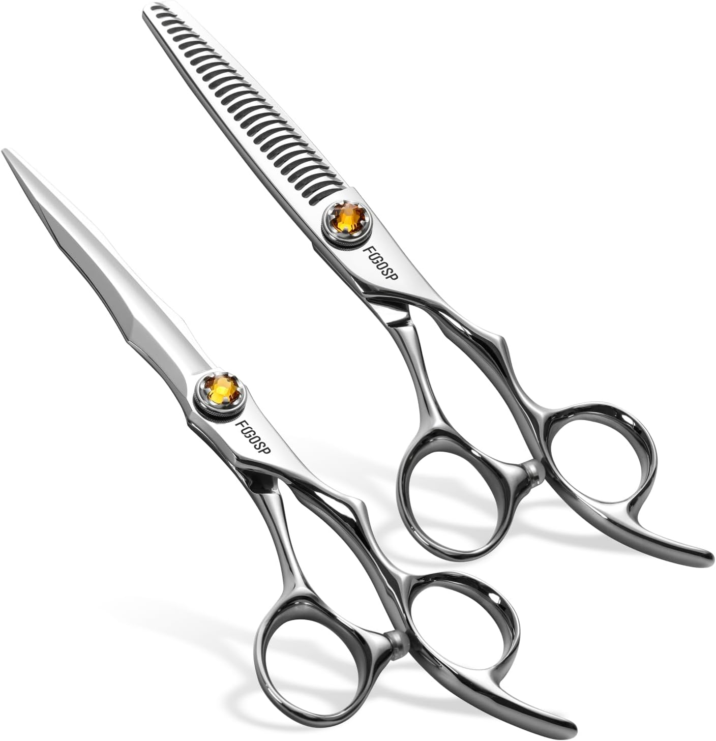 Professional Hair Shears Set - VG10 Japanese Stainless Steel Ergonomic Scissors for Barbers & Stylists | 6-Inch Regular & Thinning