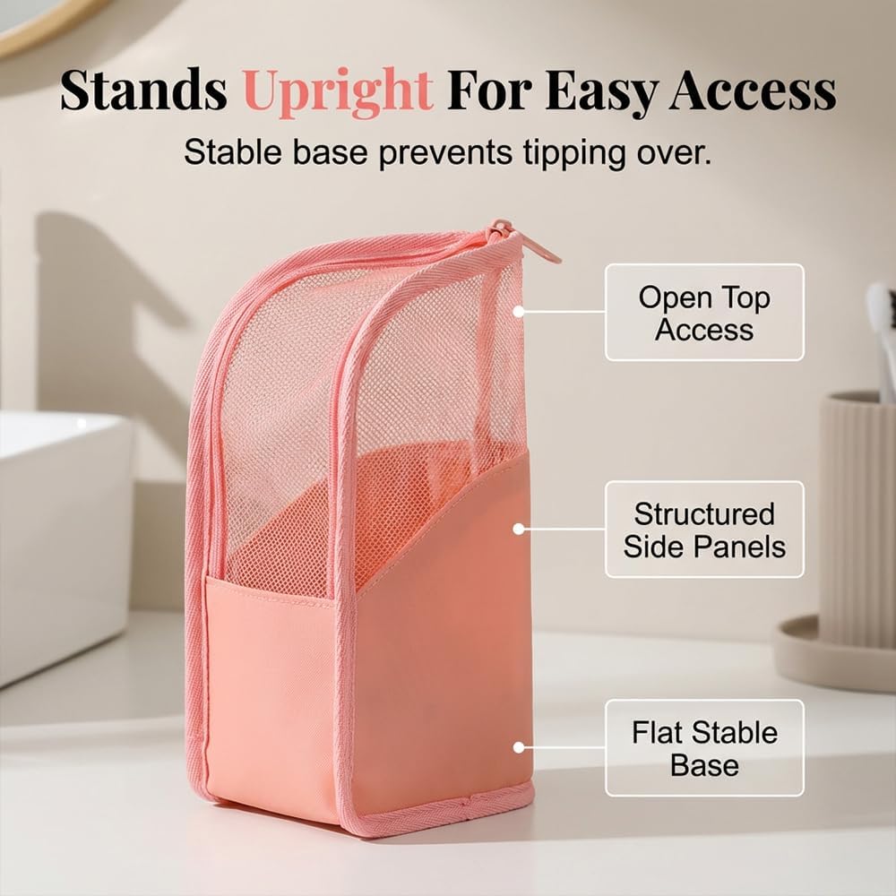 Portable Lightweight EVA Mesh Toiletry Bag - Large Capacity, Water-Resistant & Foldable Design | Black