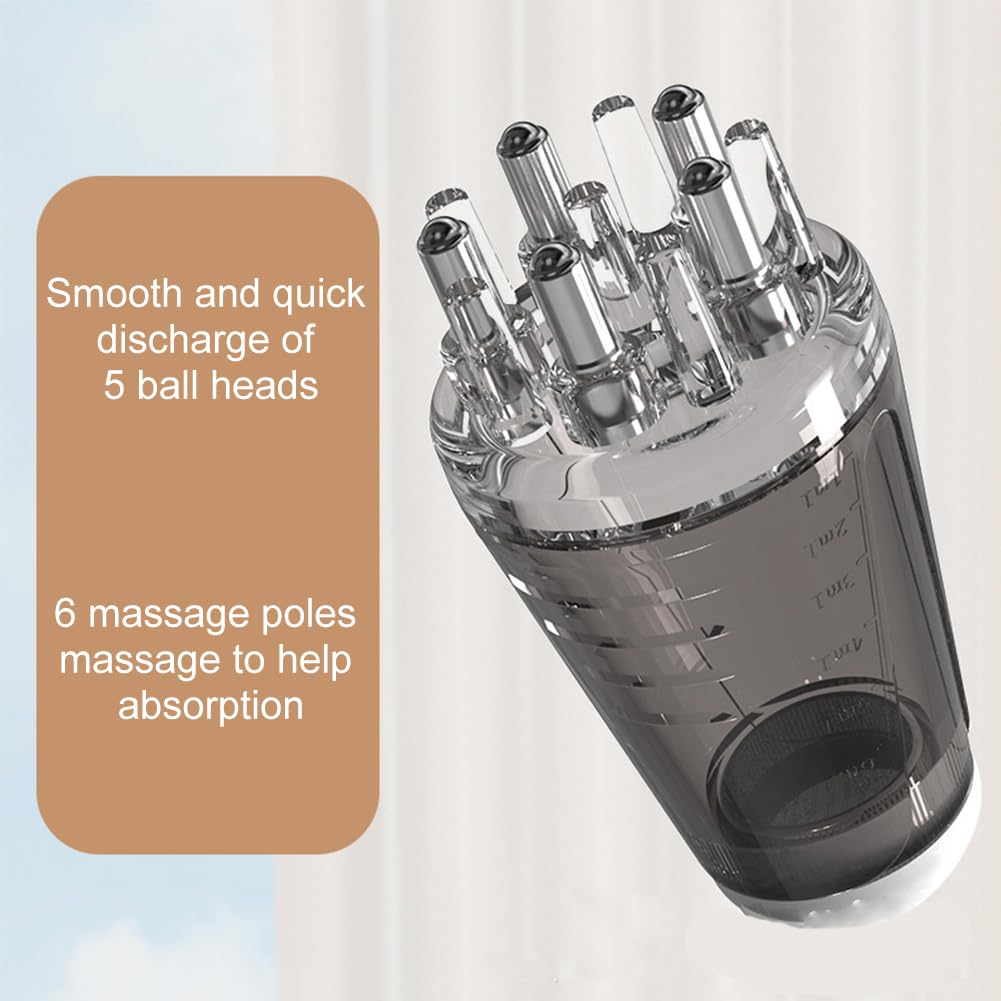 Hair Applicator Bottle - 6ml Scalp Massager with Ball Comb | Precision Tool for Oils & Serums (Grey)