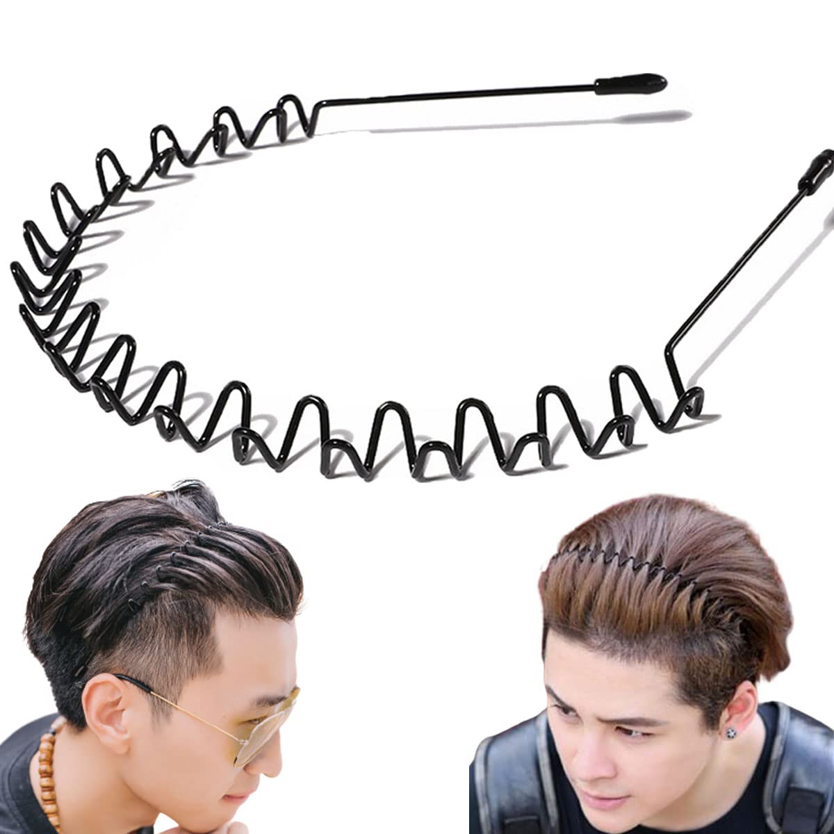 Zig Zag Headbands for Women & Men - Plastic Wavy Hair Bands with Teeth Comb | Classic 90s Hair Accessories for Everyday Use