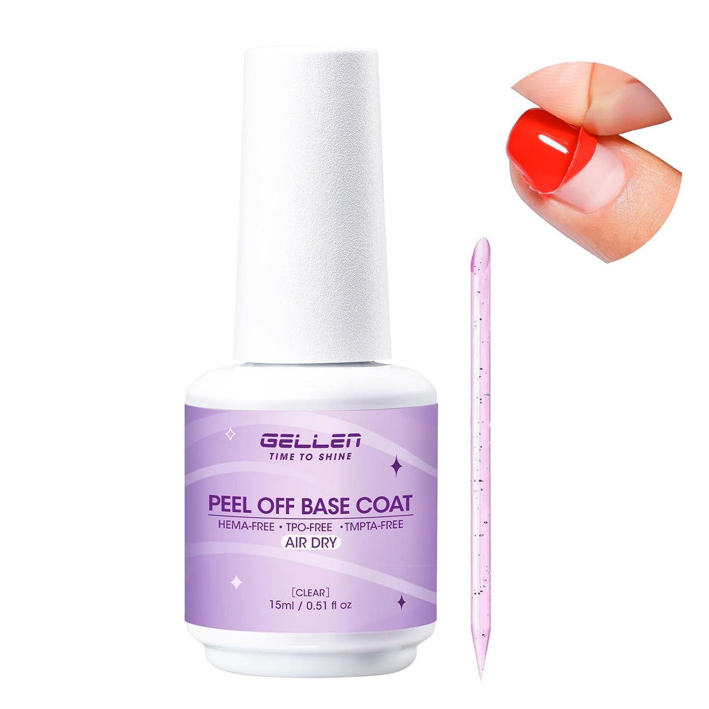 Gellen Nail Glue Gel - 5 in 1 UV Acrylic Nail Adhesive & No Wipe Top Coat | High Shine Finish for DIY Manicure