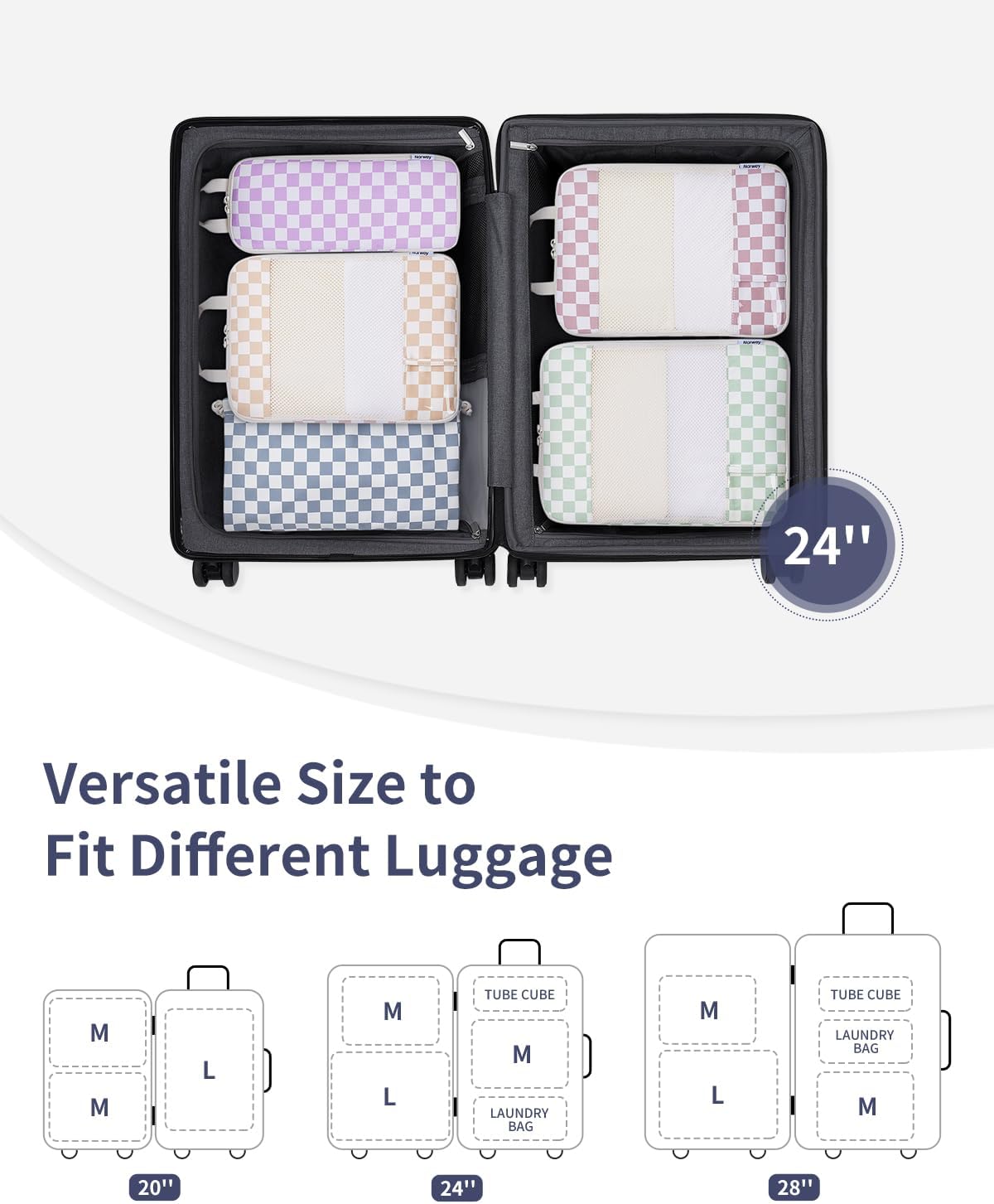 Compression Packing Cubes Set - Durable Travel Organizers for Men & Women | 6-Piece Carry-On Luggage System