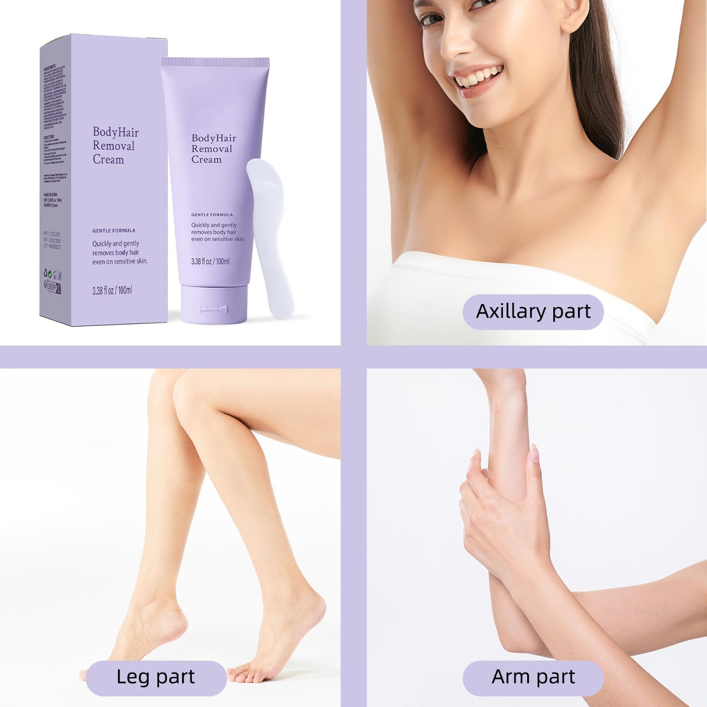 LABJD Body Hair Removal Cream for Women & Men- Hair Removal for Body Legs 2-in-1,Durable and Smooth for Private Depilatory Cream - Skin Friendly