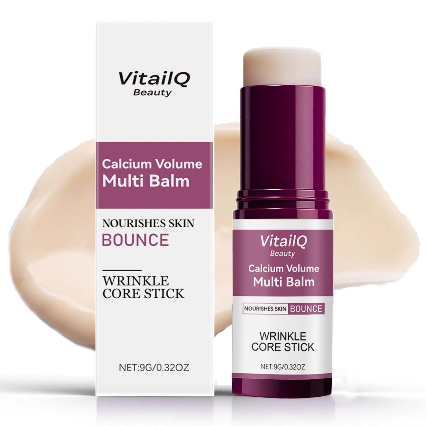 VitailQ Anti-Wrinkle Calcium Balm - Hydrating Face Moisturizer for Eyes, Neck & Face