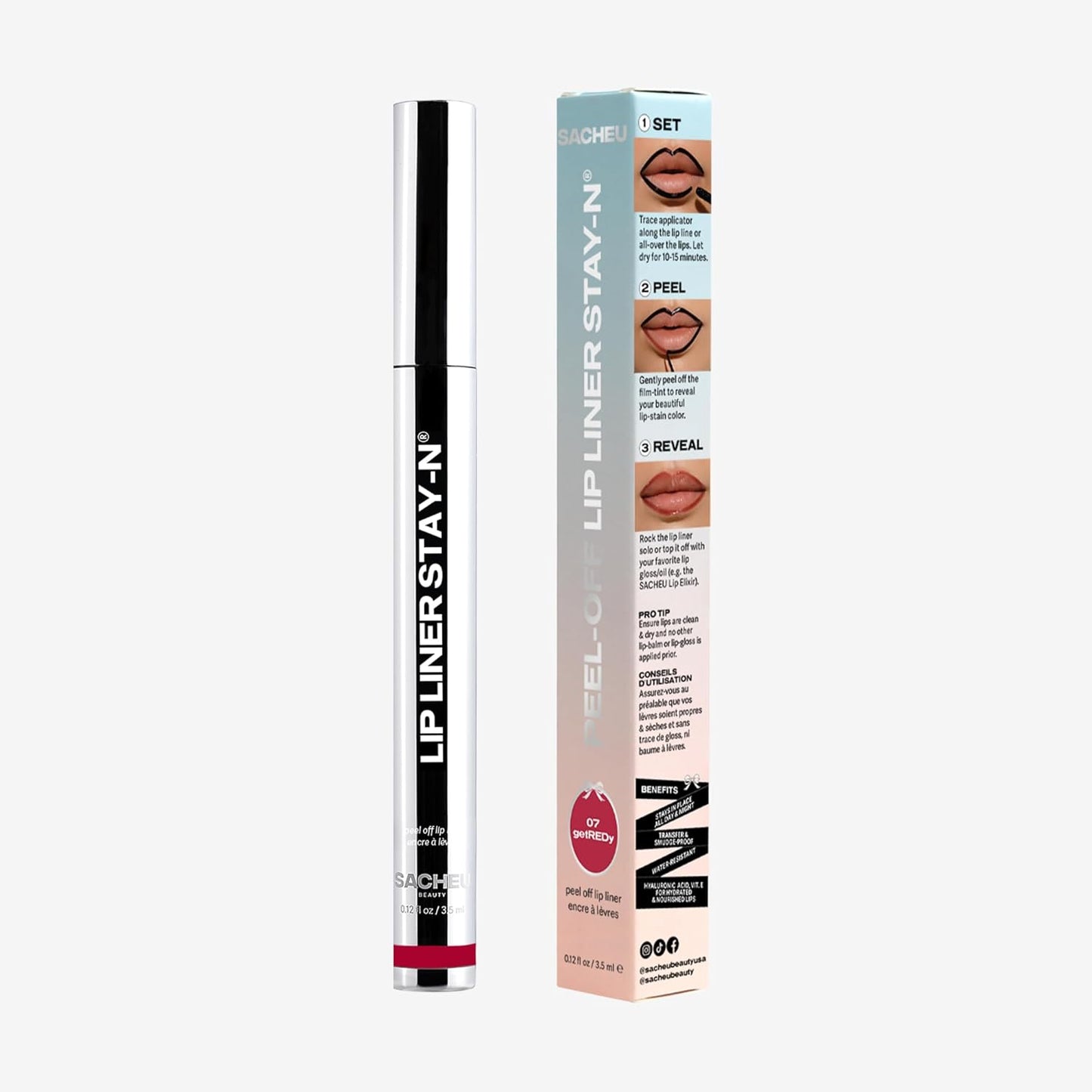 Stay-N Peel Off Lip Stain - Long Lasting Waterproof Lip Tint with Hyaluronic Acid & Vitamin E | Vegan, Transfer Proof Matte Finish