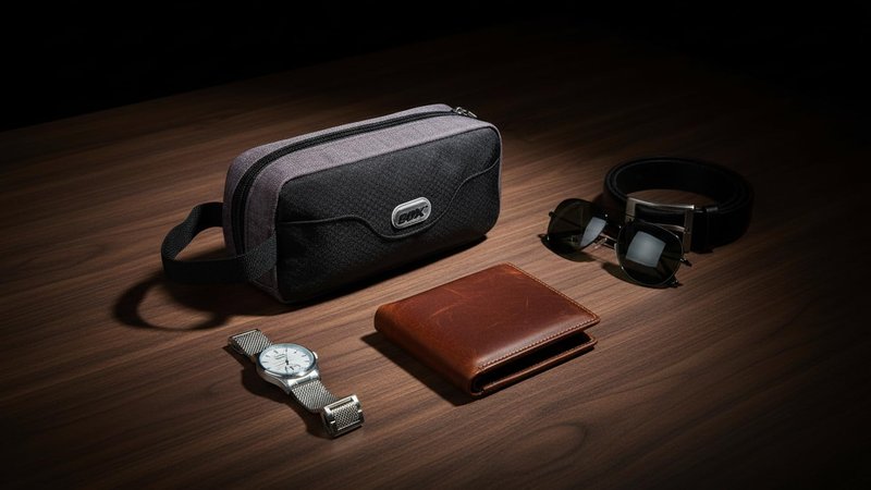 GOX Small Travel Toiletry Bag for Men, Hanging Dopp Kit Organizer with Water-Resistant Nylon, Portable Shower Toiletry Case