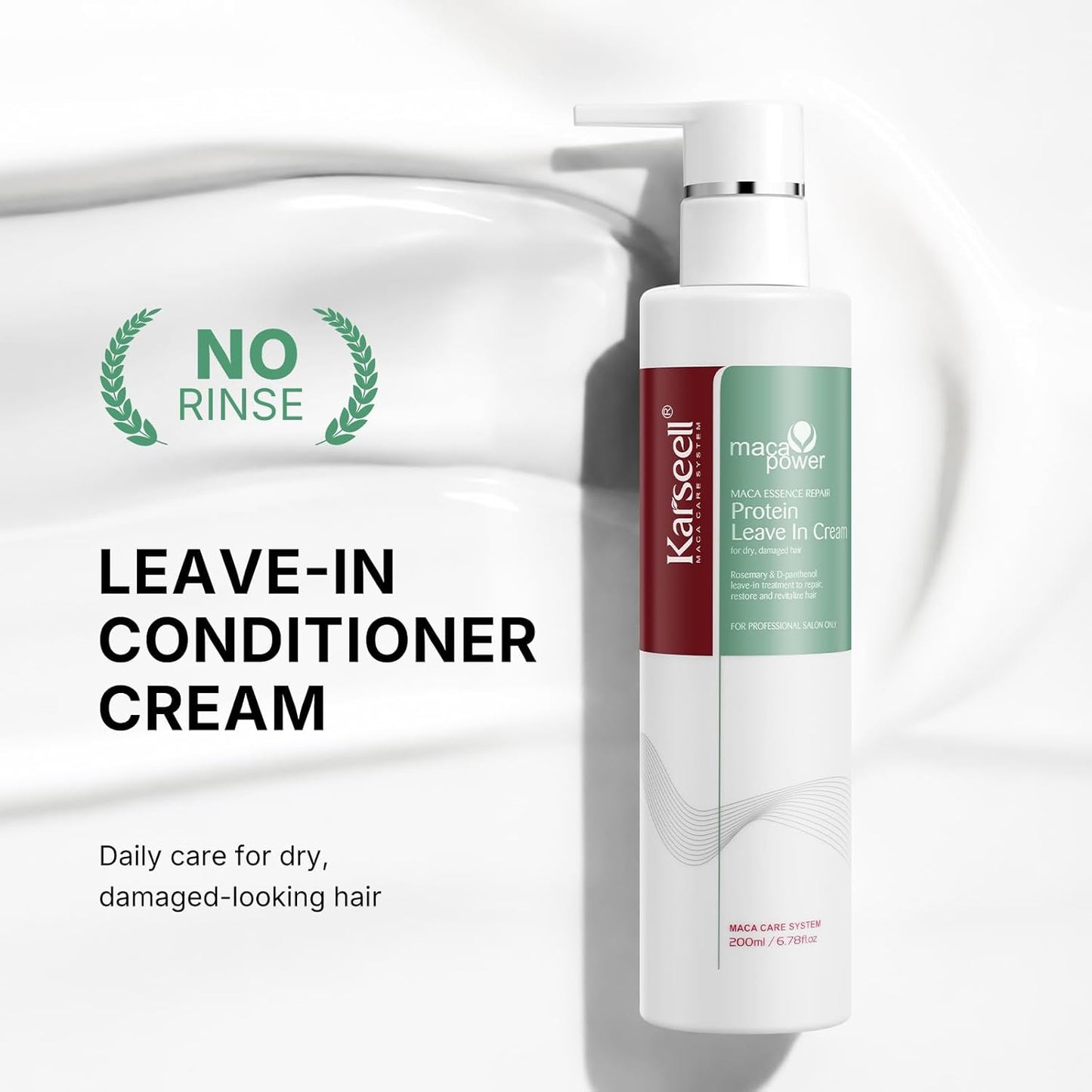 Karseell Repair Protein Cream | Leave-In Conditioner for Dry, Damaged Hair - Organic Treatment