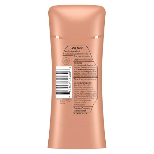 SheaMoisture Antiperspirant Deodorant Stick, 2.6 oz (Pack of 2) - Moisturizing Raw Shea Butter & Hyaluronic Acid for 48HR Protection