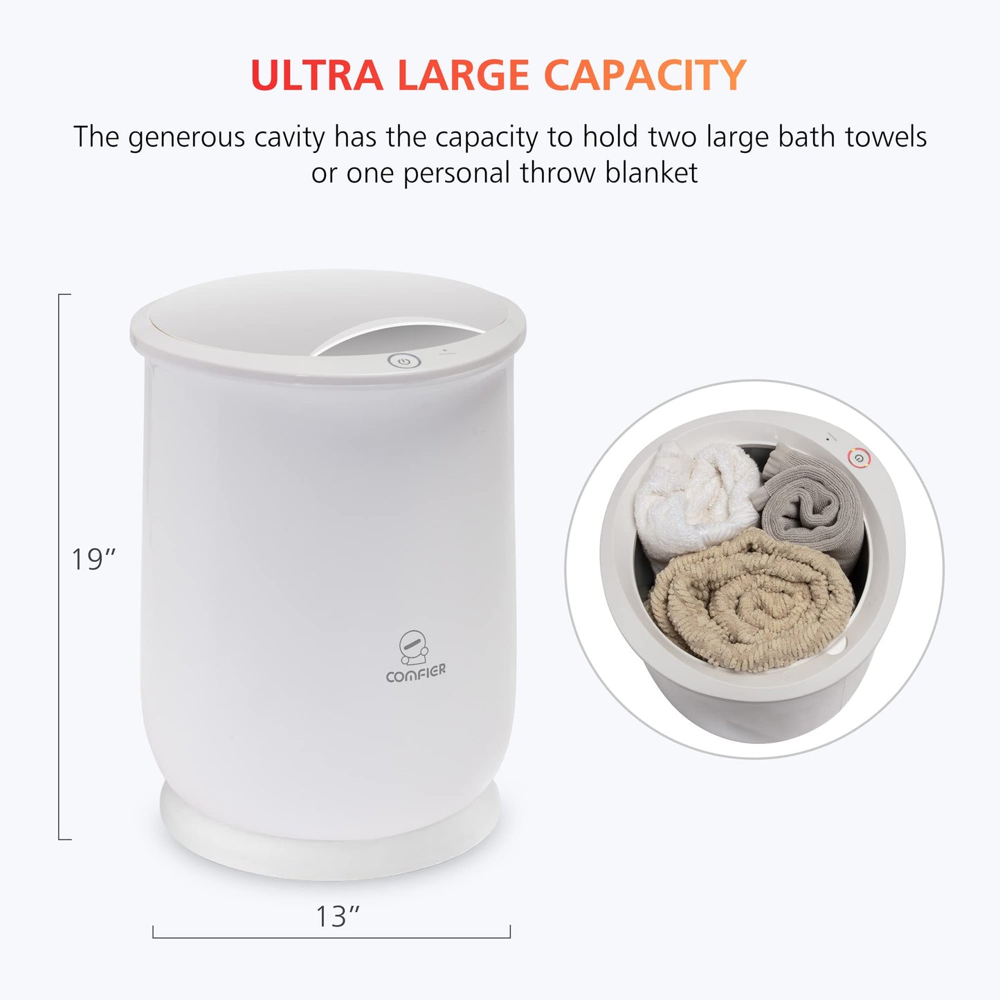 COMFIER Hot Towel Warmers for Bathroom, Gifts for Dad,Mom,Him,Her, Large Towel Warmer, Hot Towels in 10 Minutes, Auto Shut Off, Fits up to 2 Oversize Towels, Bathrobes, Blanket