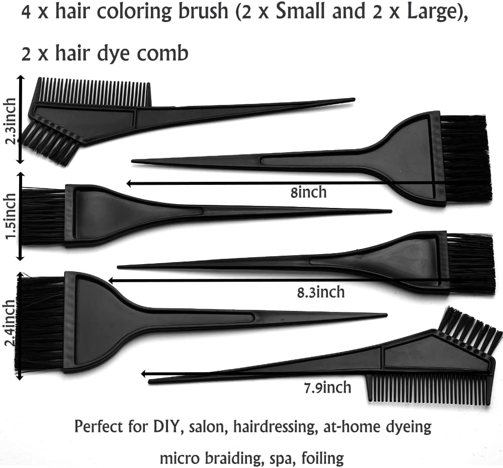 Professional Salon Hair Coloring Dyeing Kit - 19 Pcs with Brush, Bowl & Clips | Complete Hair Dye Tools