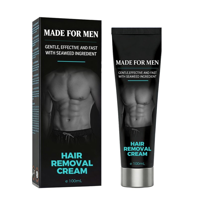 Painless Hair Removal Cream for Men, Intimate & Body Depilatory Cream for Male Grooming, Quick Hair Dissolving, Moisturizing Soothing Formula, 100ml (1)