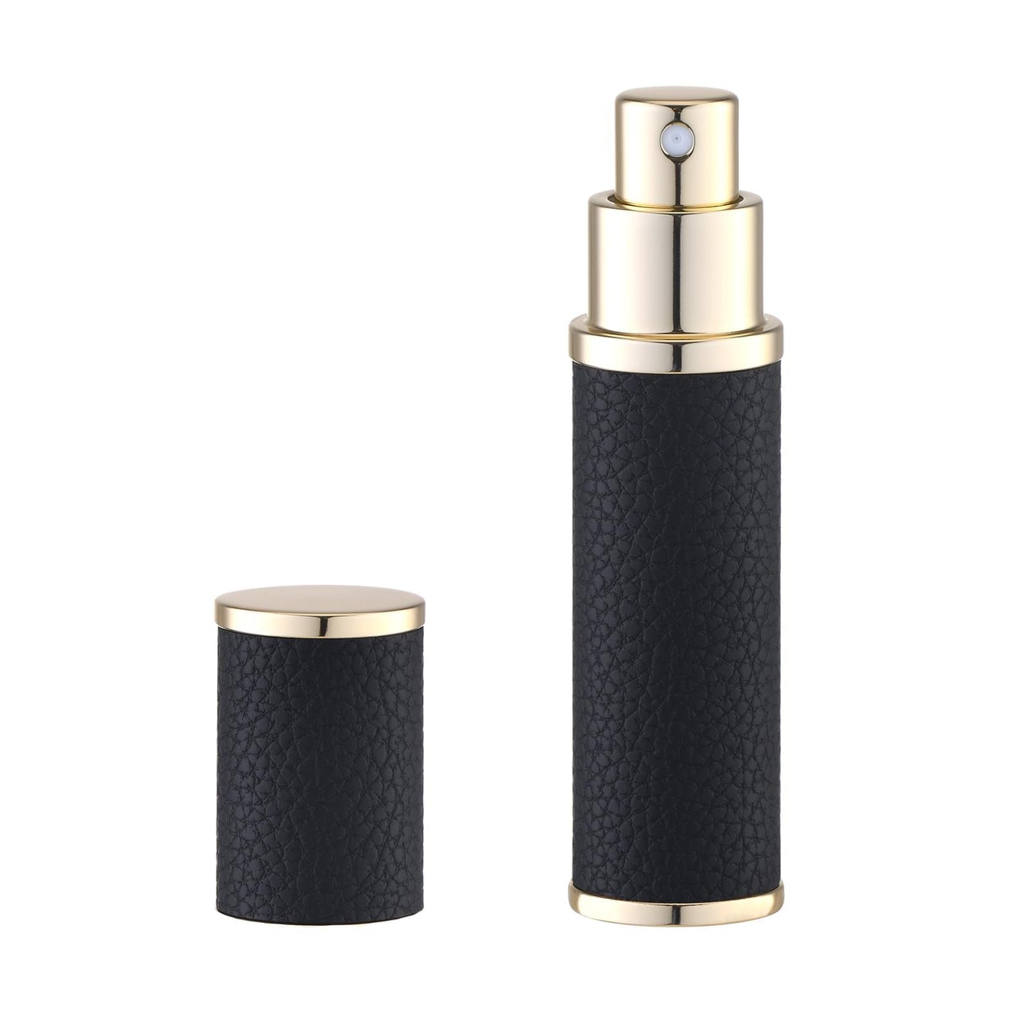 Fusupak Travel Perfume Bottle Refillable - Mini Leather Cologne Atomizer Sprayer Portable - Empty Small Size Fragrance Pump Dispenser Container for Coffee Spray Bottle - Small Refill 10ml Black 1 PC