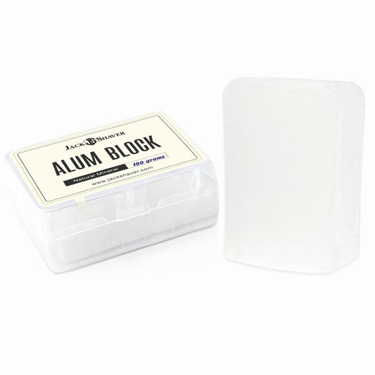 Jack Shaver® Natural Alum Block in Plastic Case (107 g./3.7 oz.) Aftershave Blood Stopper Antiseptic Astringent Soothing Solution for Shaving Razor Burn Relief