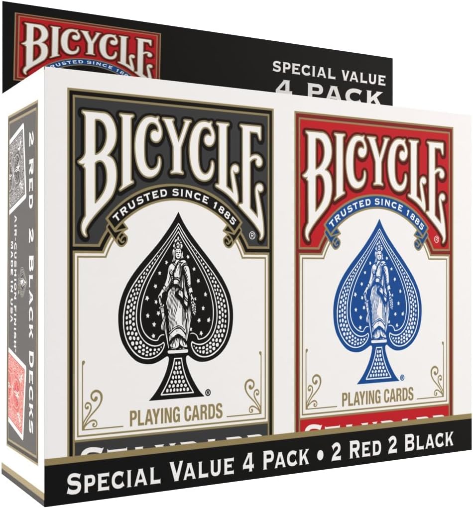 Standard Playing Cards - Classic Poker Size Deck (2 Pack) | Red & Blue for Family Game Night & Card Games