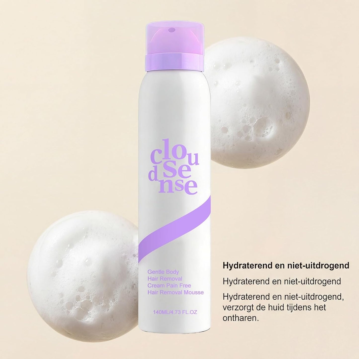 Hair Removal Spray for Sensitive Skin - Fast-Acting Aloe & Hyaluronic Acid | Pain-Free Bikini Depilation
