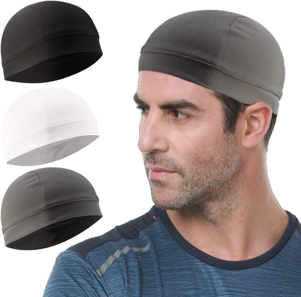 Cooling Skull Cap - 3 Pack Sweat-Wicking Helmet Liner for Cycling & Running | Unisex