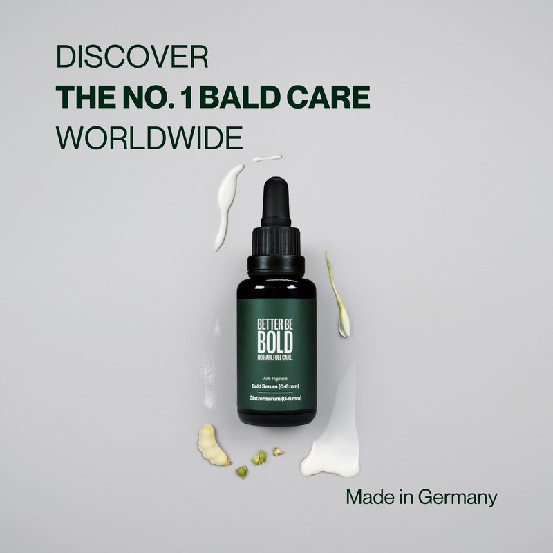 BETTER BE BOLD Anti-Pigment Bald Serum Against Age and Pigment Spots (Retroactive & Preventive) 2% Alpha Arbutin Regenerates Skin Cells Premium Bald Care 30 ml