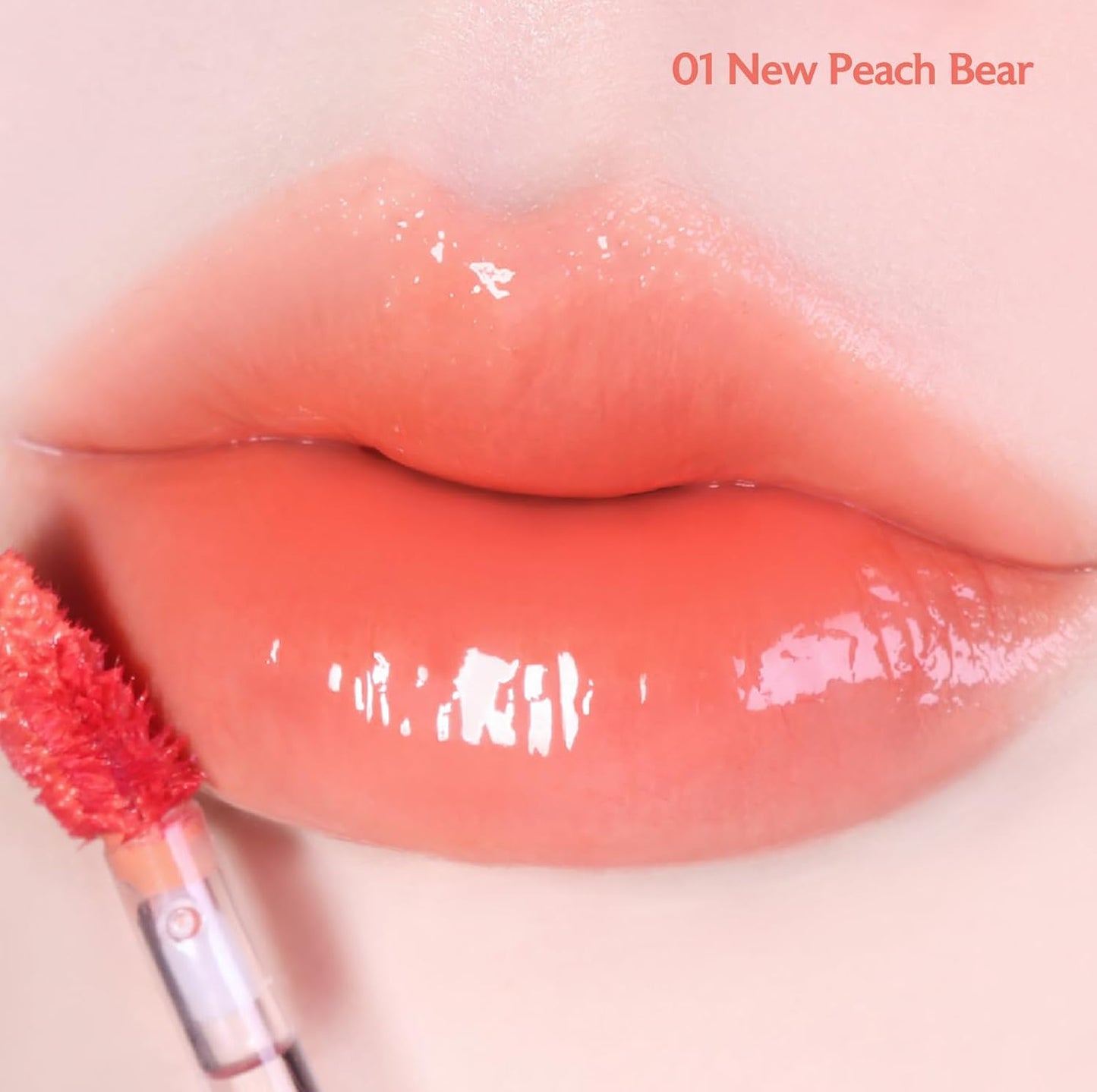 Jelly Lip Glow Tint - Hydrating Lip Gloss with Long-Lasting Moisture | Radiant Shine, Lightweight, Daily Use (New Peach Bear)