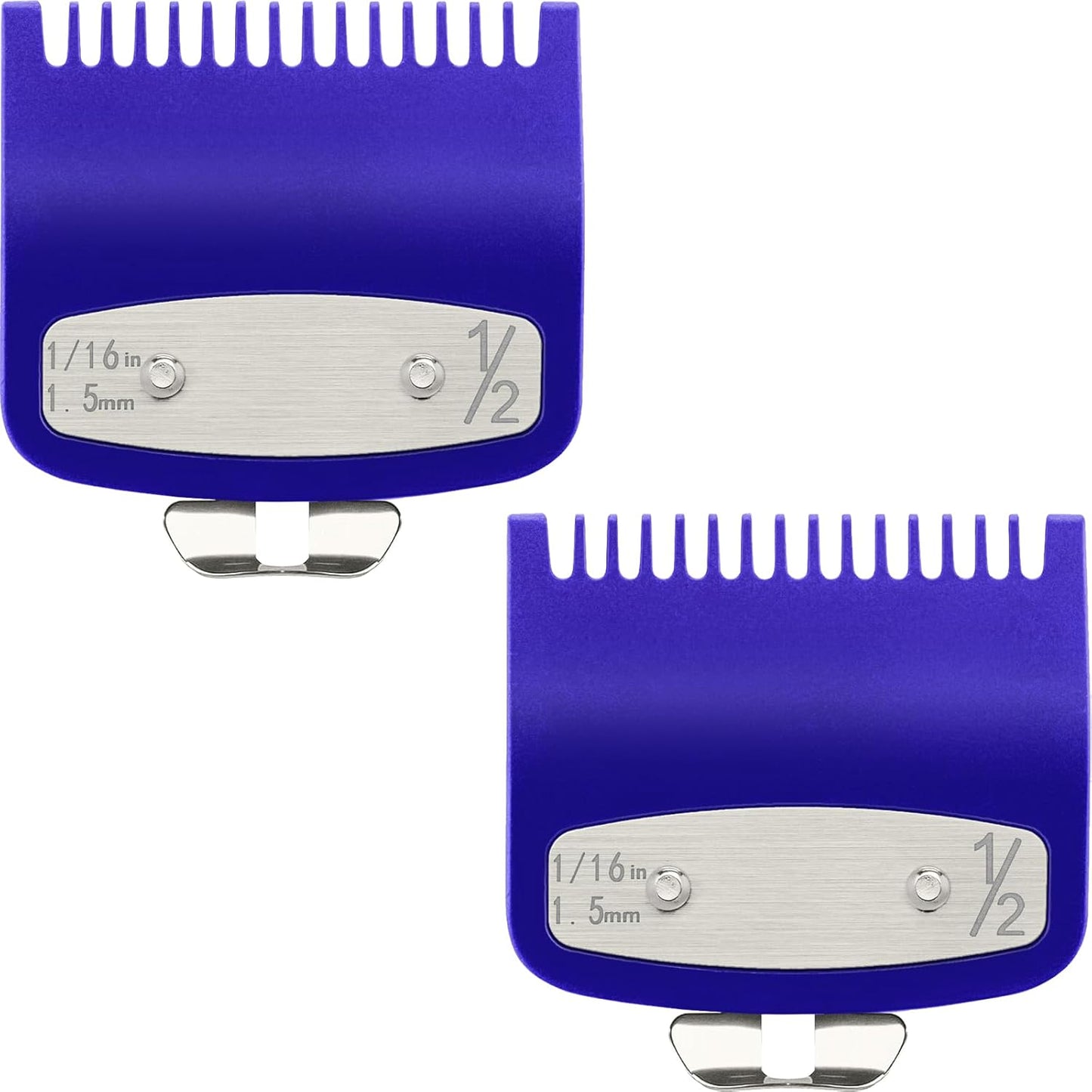 Clipper Guards Set - 2 Pack Compatible with Wahl Hair Clippers | 1/16" 1.5mm Metal Guide Combs for Barbers & Stylists - Green