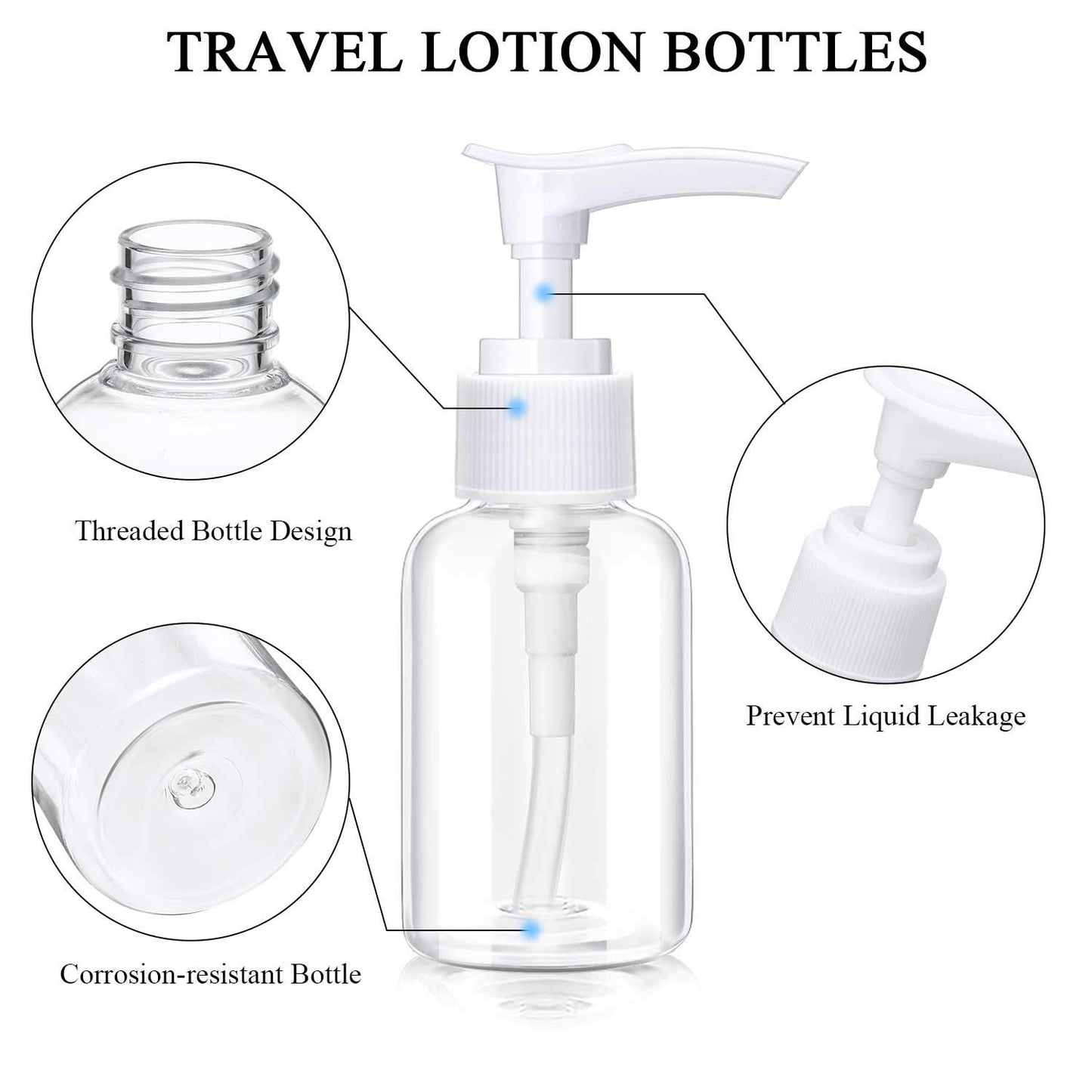 Transparent Travel Pump Bottles - 4 Mini Lotion Dispensers for Cleaning & Cosmetics | Clear Plastic Foamer Bottles