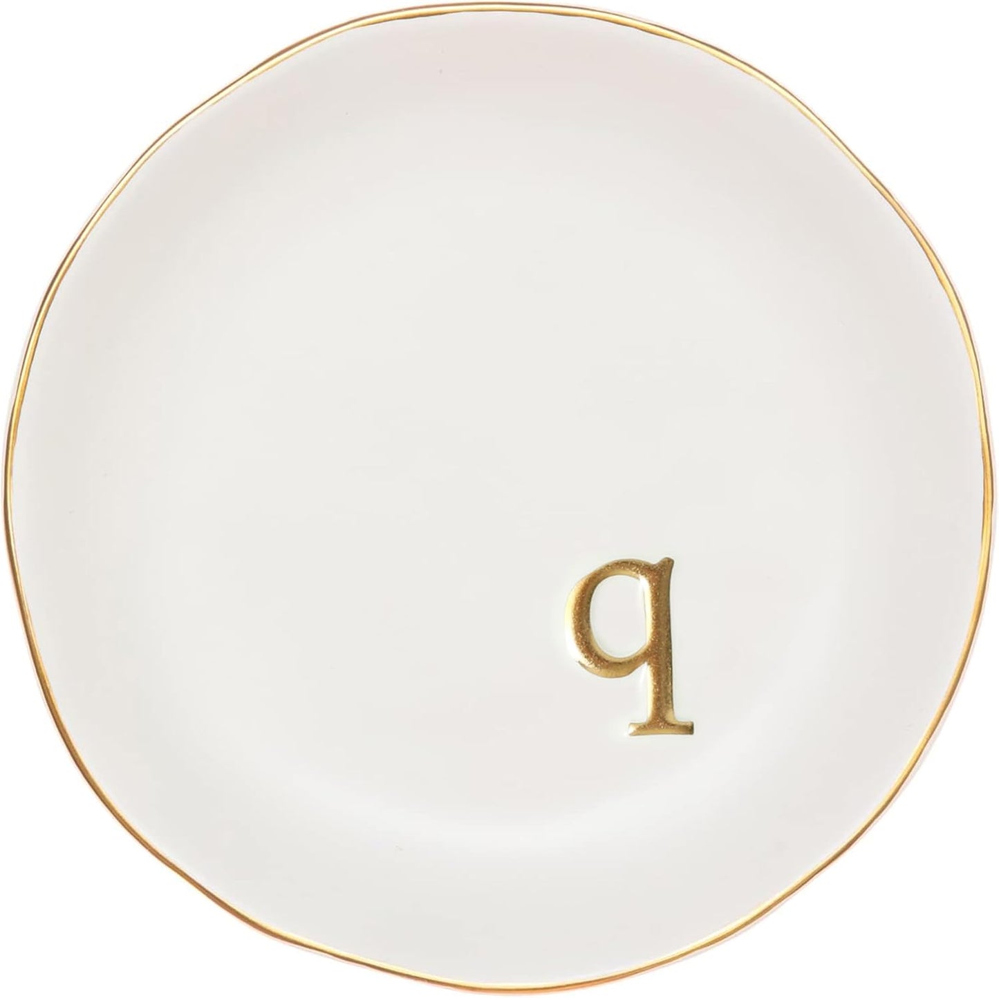 Ceramic Jewelry Tray - Decorative Trinket Dish for Rings, Earrings & Necklaces | 4.75" White Surface