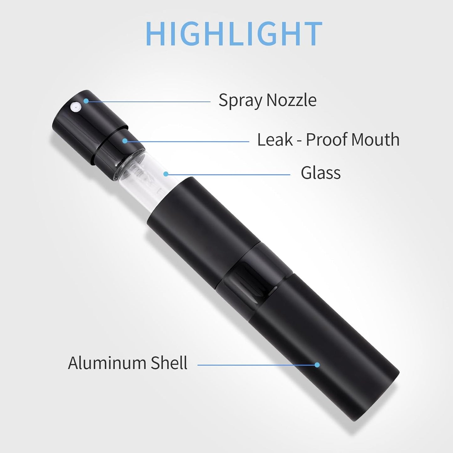 Travel Cologne Bottle Set - 3Pcs 8ml Refillable Perfume Atomizer | Mini Black Sprayer