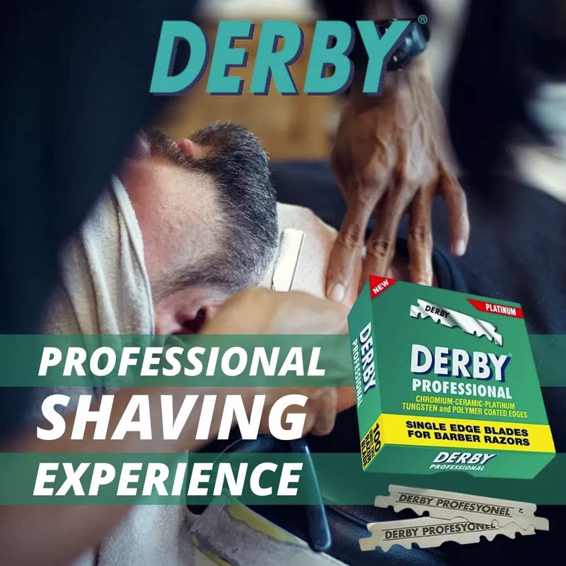 The Shave Factory Black & Silver Straight Edge Razor, Single Edge Blade Compatible Shaving Kit, Easy Replaceable Blade Razor