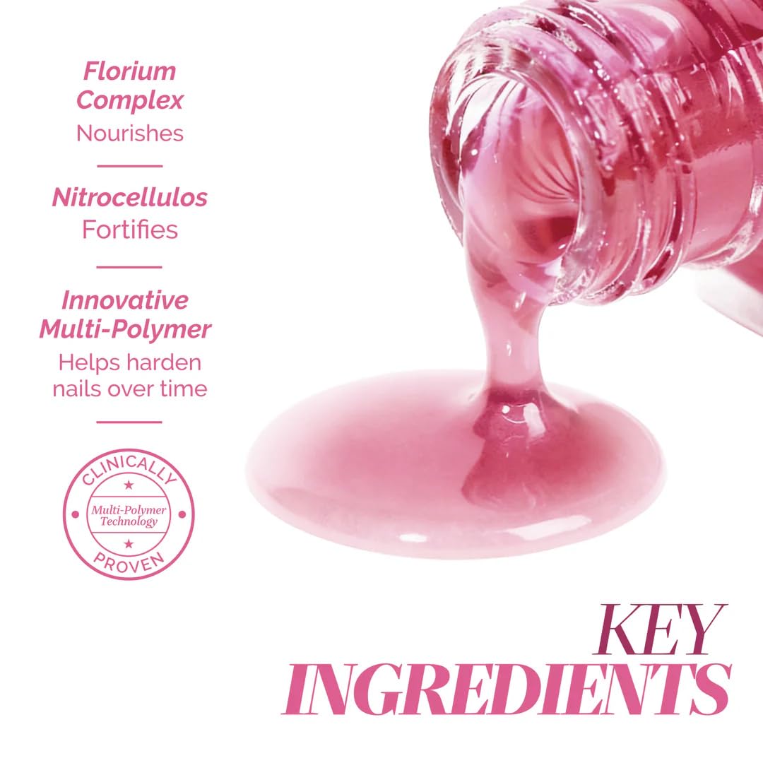 LONDONTOWN Sheer Strength Nail Blush - 2-in-1 Tinted Nail Hardener and glow booster Strengthening Treatment With Jelly Finish, Hibiscus, 0.40fl oz