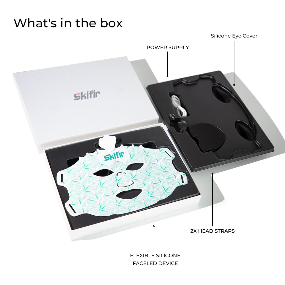 skifir Wireless Photoelectric Beauty Red Light Mask Sustainable, Rechargeable and Ergonomic Design for Home & Travel